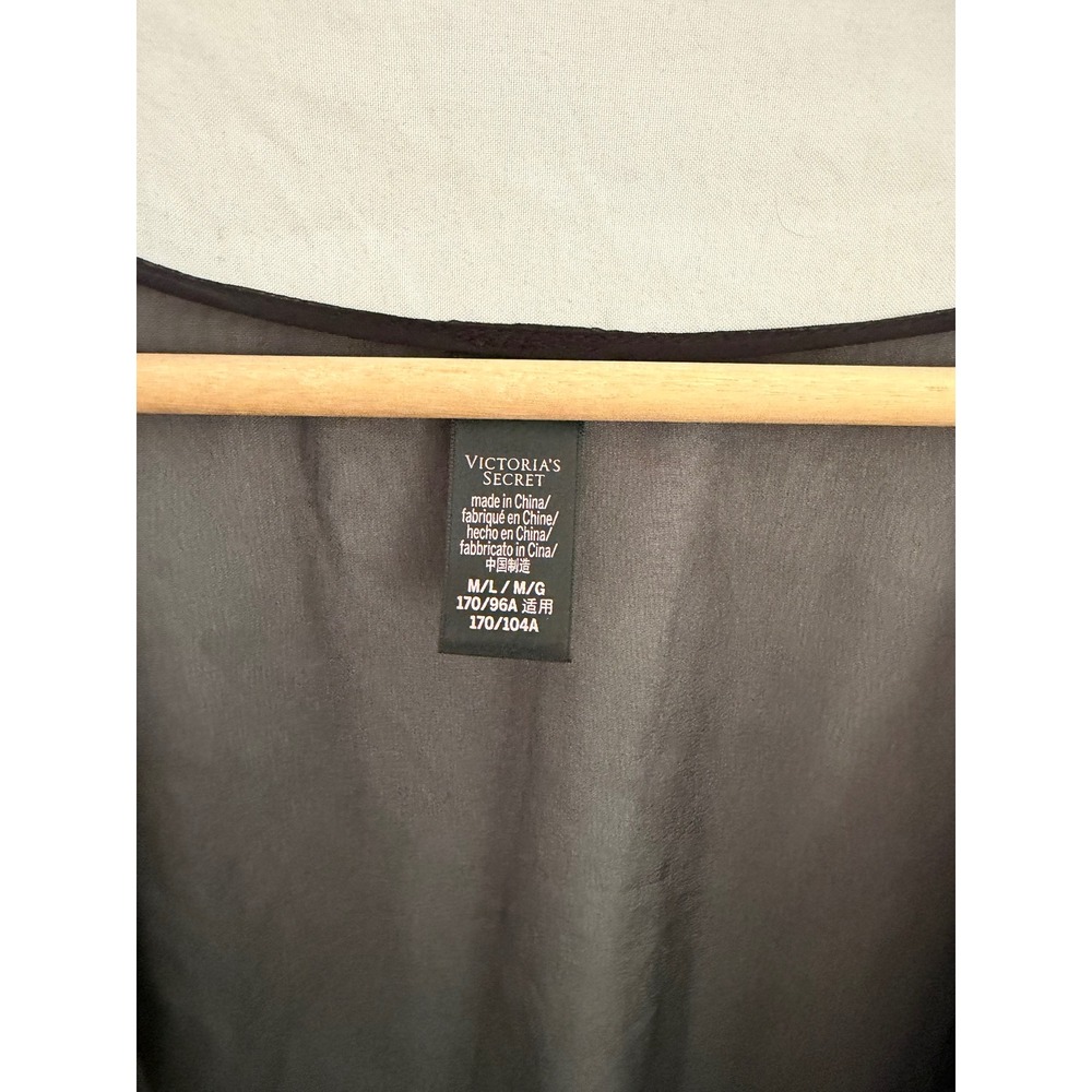 Victoria's Secret Maxi Robe Womens Black Studded Ruffle Sheer Gown M L - Picture 4 of 6